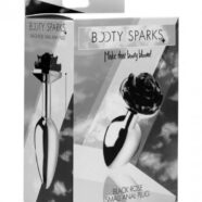XR Brands Booty Sparks Sex Toys - Black Rose Anal Plug - Large