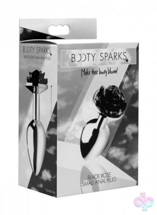 XR Brands Booty Sparks Sex Toys - Black Rose Anal Plug - Large