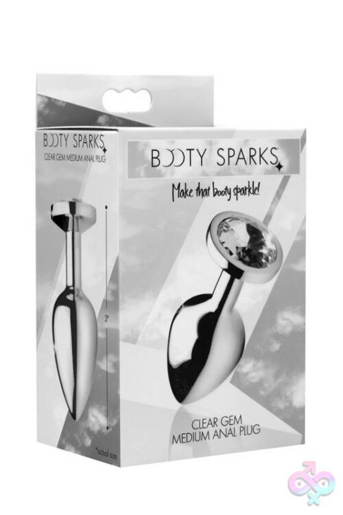 XR Brands Booty Sparks Sex Toys - Clear Gem Anal Plug - Small