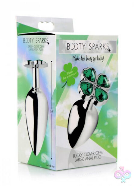 XR Brands Booty Sparks Sex Toys - Lucky Clover Gem Anal Plug - Large