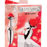 XR Brands Booty Sparks Sex Toys - Red Rose Anal Plug - Medium