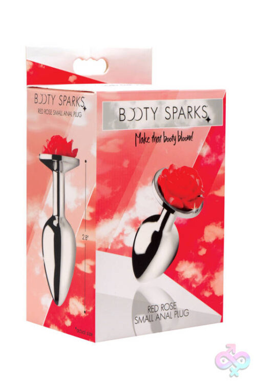 XR Brands Booty Sparks Sex Toys - Red Rose Anal Plug - Small
