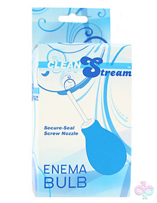 XR Brands Clean Stream Sex Toys - Anal Clean Enema Bulb - Blue