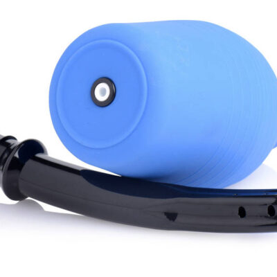 Premium One Way Valve Enema Bulb by XR Brands in Blue — anal douche bulb with smooth nozzle