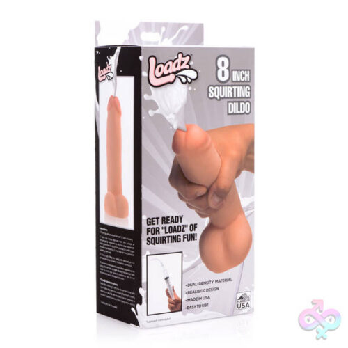 XR Brands Loadz Sex Toys - 8 Inch Realistic Dual Density Squirting Dildo