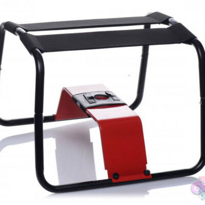 Bangin Bench Extreme Sex Stool by XR Brands — black steel-frame sex furniture with harness attachment