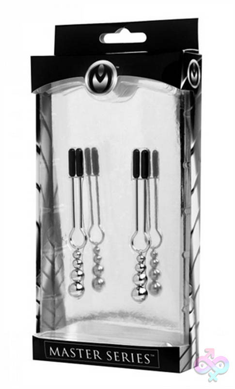 Adorn Triple Bead Nipple Clamp Set XR Brands Master Series Sex Toys - Adorn Triple Bead Nipple Clamp Set