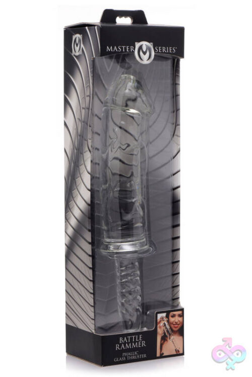XR Brands Master Series Sex Toys - Battle Rammer Phallic Glass Thruster