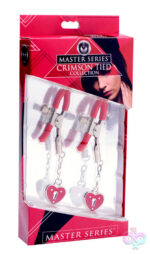 XR Brands Master Series Sex Toys - Charmed Heart Padlock Nipple Clamps