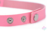 XR Brands Master Series Sex Toys - Dark Heart Chrome Heart Black Choker - Pink