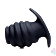 XR Brands Master Series Sex Toys - Hive Ass Tunnel Silicone Ribbed Hollow Anal Plug - Medium