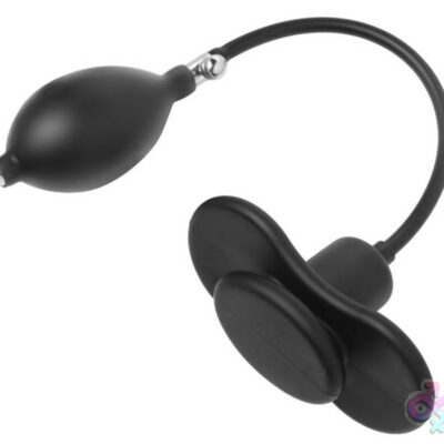 Inhibitor Inflatable Gag by XR Brands in black with squeeze-bulb pump