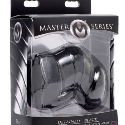 XR Brands Master Series Sex Toys - Master Series Detained - Black Restrictive Chastity Cage