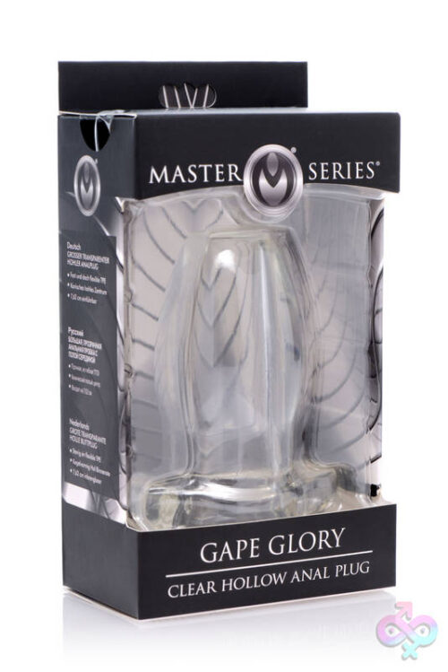 XR Brands Master Series Sex Toys - Peephole Clear Hollow Anal Plug - Large