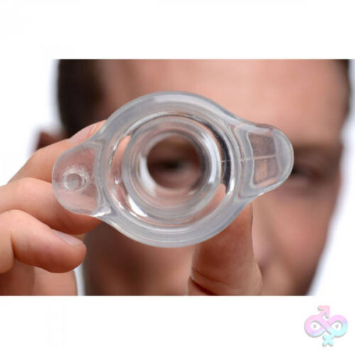 XR Brands Master Series Sex Toys - Peephole Clear Hollow Anal Plug - Small