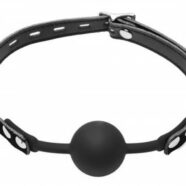 XR Brands Master Series Sex Toys - Premium Hush Ball Silicone Comfort Forming Locking Ball Gag