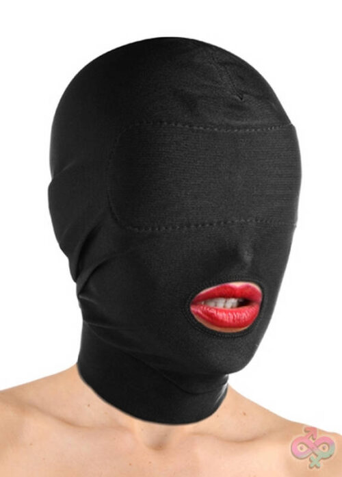 XR Brands Master Series Sex Toys - Spandex Hood With Padded Eyes and Open Mouth
