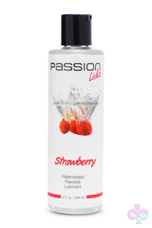 XR Brands Passion Lubricant Sex Toys - Passion Licks Strawberry Water Based Flavored  Lubricant - 8 Fl Oz / 236 ml