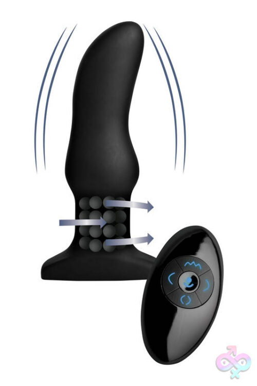 XR Brands Rimmers Sex Toys - Model M Curved Rimming Plug With Remote Control