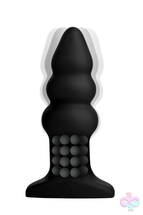 XR Brands Rimmers Sex Toys - Rimmer Model I Rippled Rimming Plug With Remote