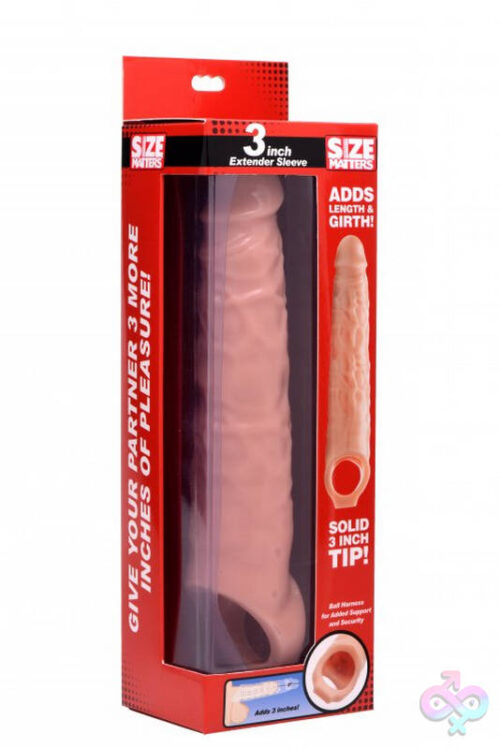 XR Brands Size Matters Sex Toys - 3 Inch Extender Sleeve - Flesh