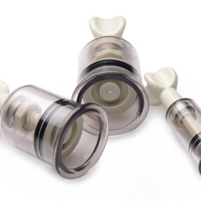 Clit and Nipple Suckers Set by XR Brands — clear ABS-plastic suction cylinder set