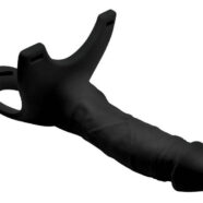 XR Brands Size Matters Sex Toys - Hollow Silicone Dildo Strap-on - Black