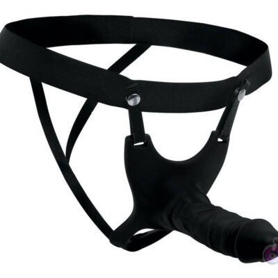 Hollow Silicone Dildo Strap-On by XR Brands — flesh tone, harness compatible, 10.1 inches
