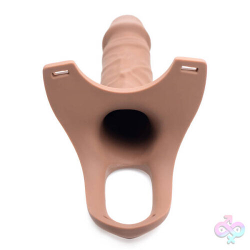 XR Brands Size Matters Sex Toys - Hollow Silicone Dildo Strap-on - Flesh