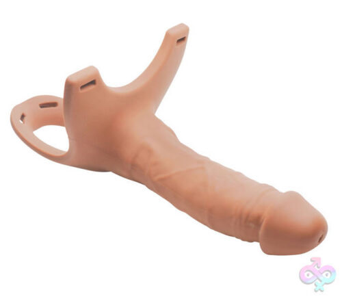 XR Brands Size Matters Sex Toys - Hollow Silicone Dildo Strap-on - Flesh