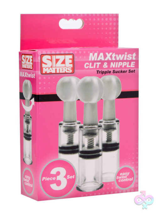 XR Brands Size Matters Sex Toys - Max Twist Clit and Nipple Triple Sucker Set