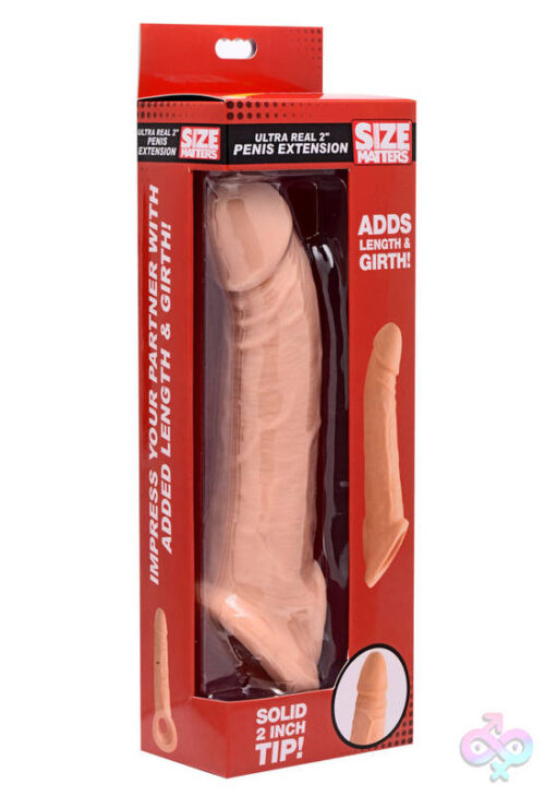 XR Brands Size Matters Sex Toys - Ultra Real 2 Inch Solid Tip Penis Extension