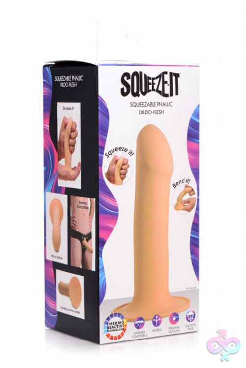XR Brands Squeeze It Sex Toys - Squeezable Phallic Dildo - Light