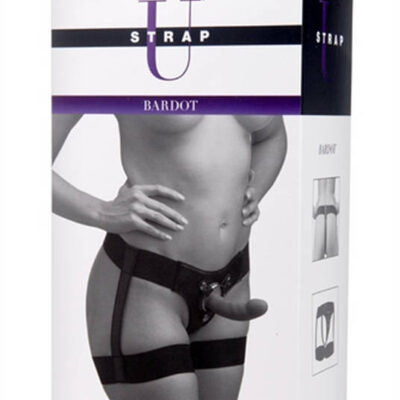 XR Brands Strap U Sex Toys - Bardot Elastic Strap on Harness With Thigh Cuffs