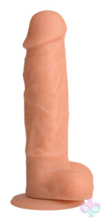 XR Brands Strap U Sex Toys - Power Pecker 7 Inch Silicone Dildo With Balls - Flesh