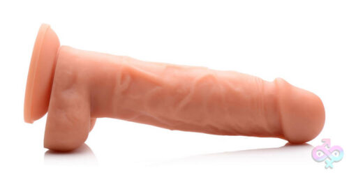 XR Brands Strap U Sex Toys - Power Pecker 7 Inch Silicone Dildo With Balls - Flesh