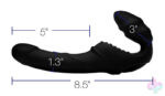 XR Brands Strap U Sex Toys - Pro Rider 9x Vibrating Silicone Strapless  Strap on With Remote Control