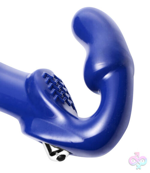 XR Brands Strap U Sex Toys - Revolver II Vibrating Strapless Strap on Dildo -  Blue