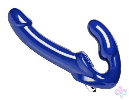XR Brands Strap U Sex Toys - Revolver II Vibrating Strapless Strap on Dildo -  Blue