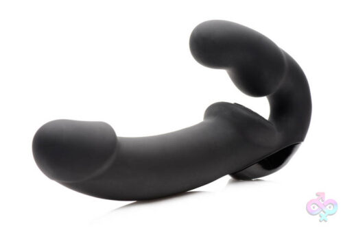 XR Brands Strap U Sex Toys - Urge Silicone Strapless Strap on With Remote - Black