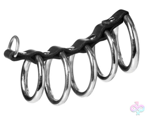 XR Brands Strict Sex Toys - 5 Ring Chastity Device