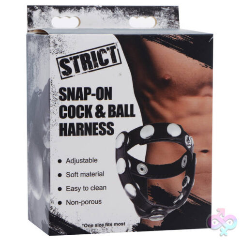 XR Brands Strict Sex Toys - Snap- on Cock & Ball Harness