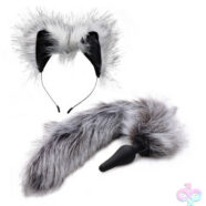 XR Brands Tailz Sex Toys - Grey Wolf Tail Anal Plug and Ears Set