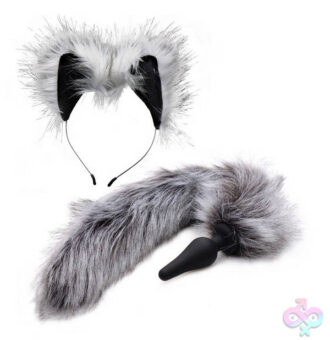XR Brands Tailz Sex Toys - Grey Wolf Tail Anal Plug and Ears Set