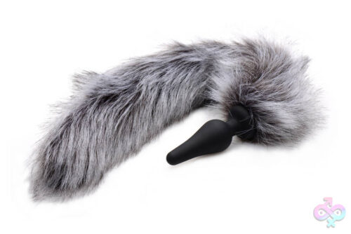 XR Brands Tailz Sex Toys - Grey Wolf Tail Anal Plug and Ears Set