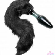 XR Brands Tailz Sex Toys - Midnight Fox Glass Plug With Tail