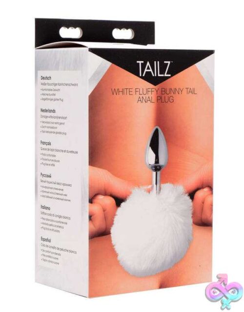 White Fluffy Bunny Tail Anal Plug - Image 3