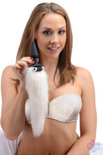 XR Brands Tailz Sex Toys - White Fox Tail Vibrating Anal Plug