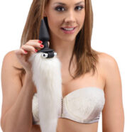 XR Brands Tailz Sex Toys - White Fox Tail Vibrating Anal Plug