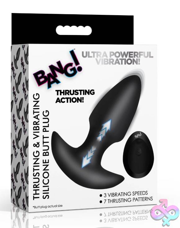 Discreet-Toys-Xr-Brands-Thrusting-And-Vibrating-Silicone-Butt-Plug-Black-Bng-Ah832-Bl Thrusting And Vibrating Silicone Butt Plug - Image 1